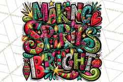 Whimsical Christmas Shirt Graphic PNG Holiday Doodle Quote Product Image 3