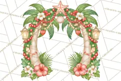 Tropical Christmas Village Clipart PNG, Christmas Village Product Image 3