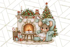Christmas Mouse Clipart, Pastel Holiday Mice PNG, Nursery Product Image 3