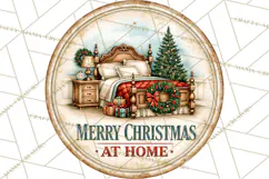 Mid Century Christmas Vintage Signs | Round Door Sign Design Product Image 3