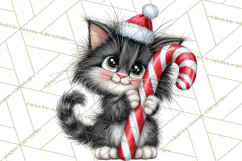 Christmas Cat Clipart PNG, Funny Kitten Christmas Product Image 3