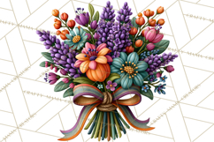 Halloween Floral Clipart PNG Spooky Flowers Images Product Image 3