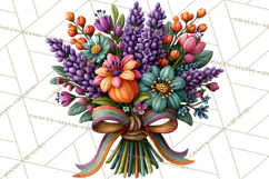 Halloween Floral Clipart PNG Spooky Flowers Images Product Image 3
