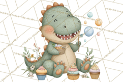 Cute Summer Dinosaur Clipart Sweet Treat Dino PNG Product Image 3