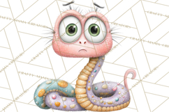 Cute Snake Clipart Pastel Reptile PNG Product Image 3