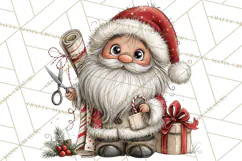 Santa Christmas Clipart, Cute Whimsical Santa PNG, Christmas Product Image 4