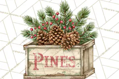 Vintage Farmhouse Christmas Decor PNG Product Image 4