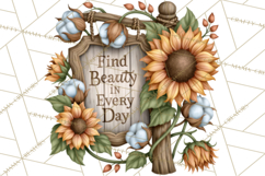 Inspirational Farmhouse Sunflower Clipart PNG Product Image 5