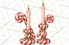 Peppermint Christmas Treasures Clipart PNG, Candy Cane Product Image 5