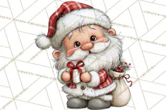Santa Christmas Clipart, Cute Whimsical Santa PNG, Christmas Product Image 5