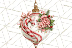 Peppermint Christmas Treasures Clipart PNG, Candy Cane Product Image 2