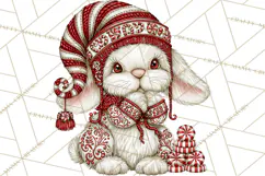 Whimsical Peppermint Animal PNG Christmas Clipart Product Image 2