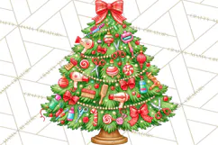 Multi Themed Christmas Trees Clipart PNG Product Image 2