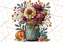 Halloween Floral Clipart PNG Spooky Flowers Images Product Image 2