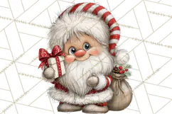 Santa Christmas Clipart, Cute Whimsical Santa PNG, Christmas Product Image 2