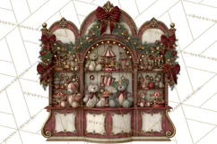 Christmas Circus Clipart, Vintage Christmas Circus PNG Product Image 2