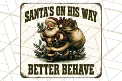 Vintage Christmas Metal Sign Clipart, Funny, Inspirational Product Image 2