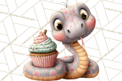 Cute Snake Clipart Pastel Reptile PNG Product Image 5