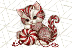 Whimsical Peppermint Animal PNG Christmas Clipart Product Image 2
