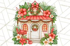 Tropical Christmas Village Clipart PNG, Christmas Village Product Image 4