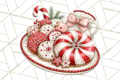 Peppermint Christmas Treasures Clipart PNG, Candy Cane Product Image 4