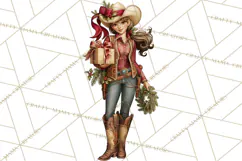 Western Christmas Clipart PNG, Cowboy Christmas, Rustic Product Image 4
