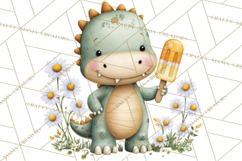 Cute Summer Dinosaur Clipart Sweet Treat Dino PNG Product Image 3