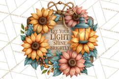 Inspirational Farmhouse Sunflower Clipart PNG Product Image 4