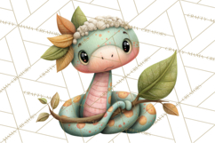 Cute Snake Clipart Pastel Reptile PNG Product Image 2