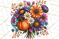 Halloween Floral Clipart PNG Spooky Flowers Images Product Image 3