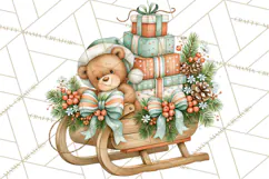 Christmas Mouse Clipart, Pastel Holiday Mice PNG, Nursery Product Image 3