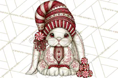 Whimsical Peppermint Animal PNG Christmas Clipart Product Image 3
