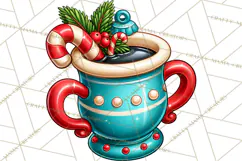 Christmas Retro Diner Clipart PNG 1950s Holiday Food & Decor Product Image 3
