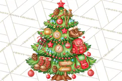 Multi Themed Christmas Trees Clipart PNG Product Image 3