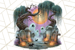 Halloween Graveyard Clipart PNG Product Image 3