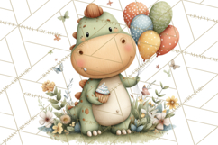 Cute Summer Dinosaur Clipart Sweet Treat Dino PNG Product Image 2