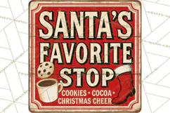 Vintage Christmas Signs Clipart PNG Product Image 3
