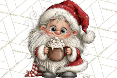 Santa Christmas Clipart, Cute Whimsical Santa PNG, Christmas Product Image 3