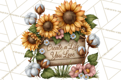 Inspirational Farmhouse Sunflower Clipart PNG Product Image 3