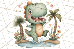 Cute Summer Dinosaur Clipart Sweet Treat Dino PNG Product Image 3