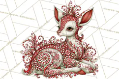 Whimsical Peppermint Animal PNG Christmas Clipart Product Image 4