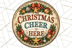 Mid Century Christmas Vintage Signs | Round Door Sign Design Product Image 4