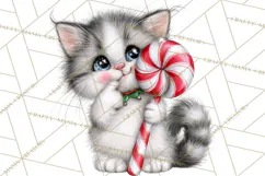 Christmas Cat Clipart PNG, Funny Kitten Christmas Product Image 4