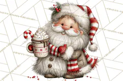 Santa Christmas Clipart, Cute Whimsical Santa PNG, Christmas Product Image 4