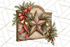 Western Christmas Clipart PNG, Cowboy Christmas, Rustic Product Image 4