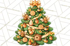 Multi Themed Christmas Trees Clipart PNG Product Image 4