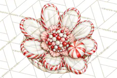 Peppermint Christmas Treasures Clipart PNG, Candy Cane Product Image 4
