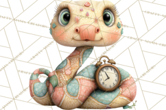 Cute Snake Clipart Pastel Reptile PNG Product Image 4