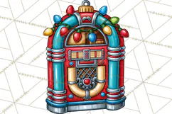 Christmas Retro Diner Clipart PNG 1950s Holiday Food & Decor Product Image 5