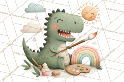 Cute Summer Dinosaur Clipart Sweet Treat Dino PNG Product Image 4
